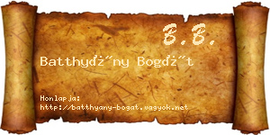 Batthyány Bogát névjegykártya